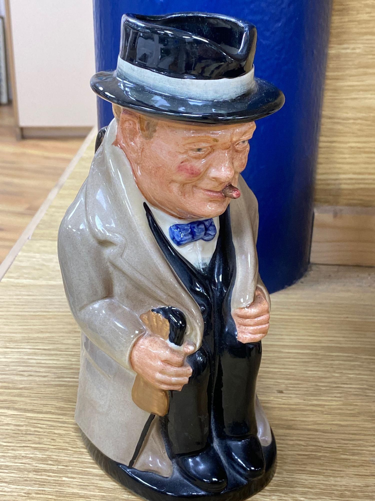 Twelve Royal Doulton character mugs and a Toby jug , Winston Churchill